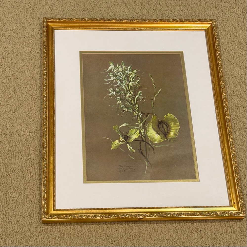 Watercolor titled "Flowers5" by the artist Tiiu Kadak, created in 1973.
